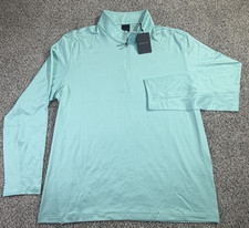 NWT MEN'S DUNNING GOLF 1/4 ZIP, SIZE: Large, COLOR: TURQUOISE picture
