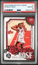 PSA10 2024 PANINI INSTANT LOVE MANIFESTED: THE DERRICK ROSE COLLCTION 1 DERRICK picture