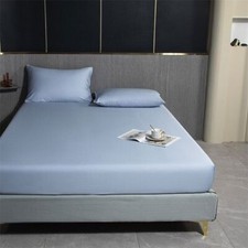 Hotel Style 600TC/800TC Fitted Sheet US-King,Queen Sky Blue Solid EgyptianCotton picture