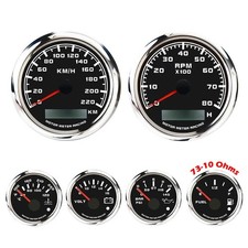 W PRO 6 Gauge Set 85mm GPS Speedometer 220 KMH Waterproof Car Marine Boat Truck picture