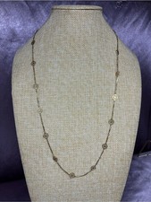 Avon Gold Tone Filigree Necklace with Floral Links Vintage 26” picture
