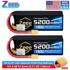 2x Zeee 22.2V 130C 5200mAh XT90 6S Lipo Battery Ultra-Low Internal Resistance picture