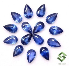 5x3 mm Natural Blue Sapphire Pear Cut Lot 15 Pcs 3.83 CTS Faceted Loose Gemstone picture