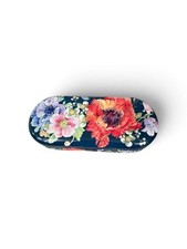 Brighton Floral Hard Shell Eyeglass Case - Navy with Multicolor Flowers picture