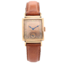 Vintage 23mm 1941 Hamilton Ross 19J Men's Mechanical Wristwatch 982 USA 14k GF picture