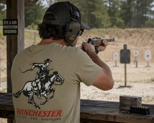 Vintage Style Firearm Winchester Logo on Medium-2XL T-shirt picture