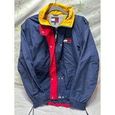 Vintage Tommy Hilfiger Sailing Jacket Navy Blue Red Yellow Mens Medium picture