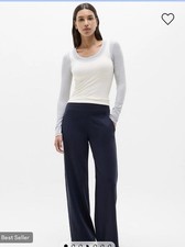 Athleta High Rise Wide Leg Venice Pant Petite Medium Navy picture