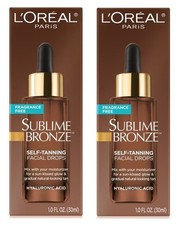 2~LOREAL Paris Sublime Bronze Self-Tanning Facial Drops 1.0oz NIB Gradual Glow picture