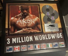 AKON “TROUBLE” AWARD 3MILLION SOLD WORLDWIDE 22x20 Plaque picture