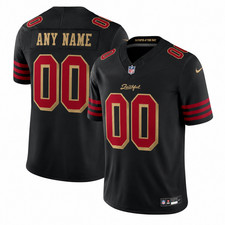 Men's San Francisco 49ers Black Custom Game Stitched picture