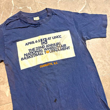 Vintage 80s 32nd national wheelchair basketball tournament UNCC T-Shirt Men’s M picture