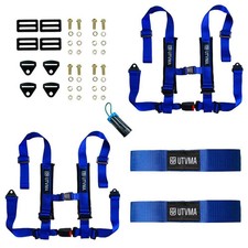UTVMA '14-'23 Polaris RZR XP 1000 Harness Kit - Auto Buckle Blue - Pair picture