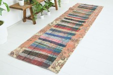 Turkish Runner 3x9 Hand-Knotted Vintage Oushak Oriental Rug Runner Carpet,750 picture