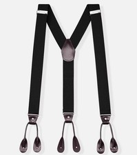 1pc Men's Y-Back Suspenders Button 24-43inch Adjustable Length Black picture