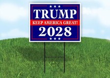 Trump KEEP AMERICA GREAT 2028 18x24 in Yard Road Sign w/ Stand picture