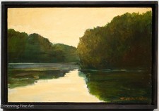 Jonathan MacAdam Oil Painting of Concord River at Dusk, Massachusetts Fine picture