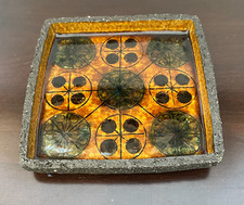 Vintage 60’s THOMAS TOFT 27 Denmark Scandinavian Danish Studio Pottery TRAY MCM picture