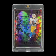 JUSTIN HERBERT ROOKIE BLACK RAINBOW FOIL CARD 2020 Illusions Base RC - Chargers picture