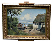 Niels Walseth (1914–2001) Signed Oil Painting on Canvas, Framed Landscape picture