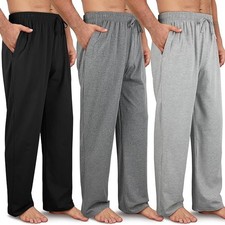 3-Pack Men's Pajama Pants – Cotton Blend Sleep & Lounge Pants Botton With Pocket picture