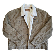 Wrangler Authentic Western Jacket | Mens XL | Tan Corduroy, Sherpa Lined picture