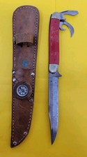 Vintage Roy Rogers and Trigger Pocket Long Knife Leather Sheath Compass RARE  picture