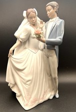 NAO Lladro African American Wedding Couple Forever Love 11”Figure 1336 1988 picture