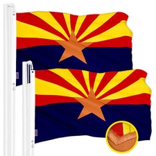 G128 2 Pack Arizona AZ State Flag 1x1.5 Ft ToughWeave Embroidered 300D Polyester picture