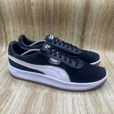 Puma California Sneaker Men's 13 Black White Gum Suede Leather 366608-06 picture
