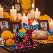 Alebrije Chihuahua Dog Figurine | Handmade Mexican Folk Art picture