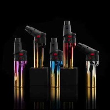 😎2 x MAVEN ALPHA CHROME ✨ JET FLAME TORCH LIGHTER 🌟 REFILLABLE & ADJUSTABLE 🔥 picture