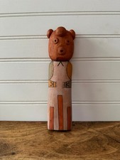 Authentic Hopi Bear Hon Katsina Doll Michael George Signed Cottonwood Flat Style picture