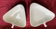 Pair Vintage Bennington White Glaze Pottery Modular Dipping Trays Starburst Mark picture