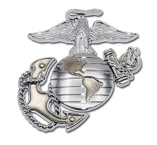 NEW U.S. Marine Corps Premium Anchor with Gold Accent Auto Emblem. 3.25