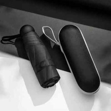 Mini Pocket Compact Umbrella Sun Anti UV 5 Folding Rain Windproof + Carry Case- picture