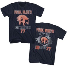 Animals Tour 1977 Cities Reprint Navy Music Band T-Shirt picture