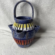 Vintage Italian 4 Spout Tulipiere Flower Vase MCM Pottery Made in Italy picture