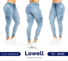 LOWELL JEANS COLOMBIANOS, Butt Lift Fashion High-waist Blue Denim Jogger #50425 picture