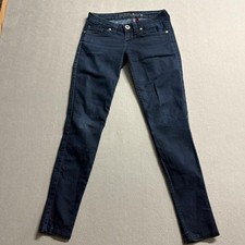 Guess Power Skinny Jeans Womens 26 Dark Wash Blue Denim Stretch Low Rise picture