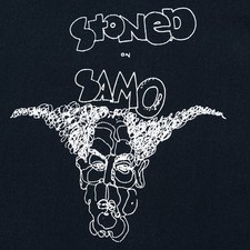 VTG Jean-Michel Basquiat T-Shirt Large Stoned on Samo POPART graphic art NYC picture