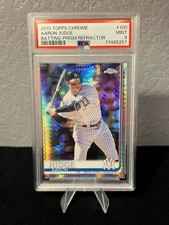 2019 Topps Chrome Aaron Judge #100 Batting Prism Refractor PSA 9 Yankees picture