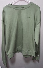 Champion Women's 2XL Sage Green Crewneck Sweatshirt Fleece Pullover Embroidered picture