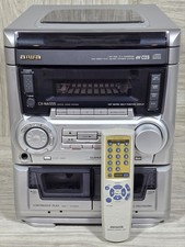 Aiwa CX-NA555U Stereo System 3 CD Cassette Radio w/Remote - TESTED -  picture