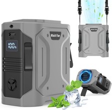 10000Mah Portable Waist Fan Clip on Belt Shirt Body Rechargeable Battery 5 Speed picture