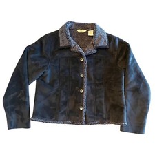 Vintage L.L Bean LL Bean Sherpa Lined Womens Jacket Coat Size Large OYS18 Black picture