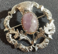 Vintage Original 1960's Ward Brothers Sterling Silver Scottish Thistle Brooch  picture