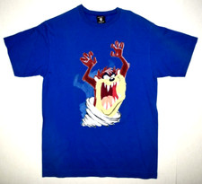 Vintage Taz T-Shirt 90s Tasmanian Devil Mens L Blue Warner Bros Store c.1996 picture