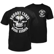 Nobody Cares Work Harder Skull Cool 2 Sided Shirt for Men and Women picture