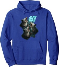 67 Meme Possum Howling at The Moon Six Seven Brainrot Unisex Hooded Sweatshirt picture
